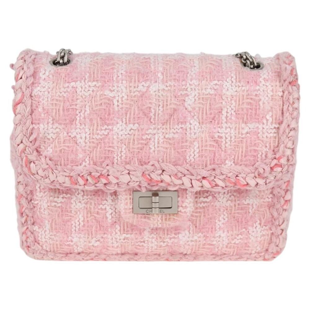 Chanel Tweed Chain Matelasse 23 Shoulder Bag Pink